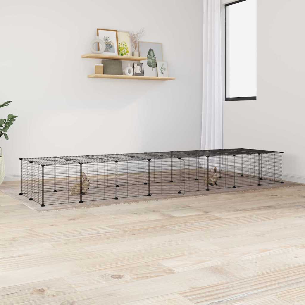 8-Panel Pet Cage Black 35X35 Cm Steel