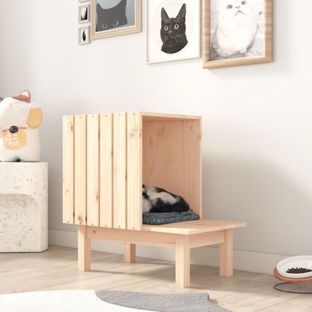 Cat House 60X36X60 Cm Solid Wood Pine