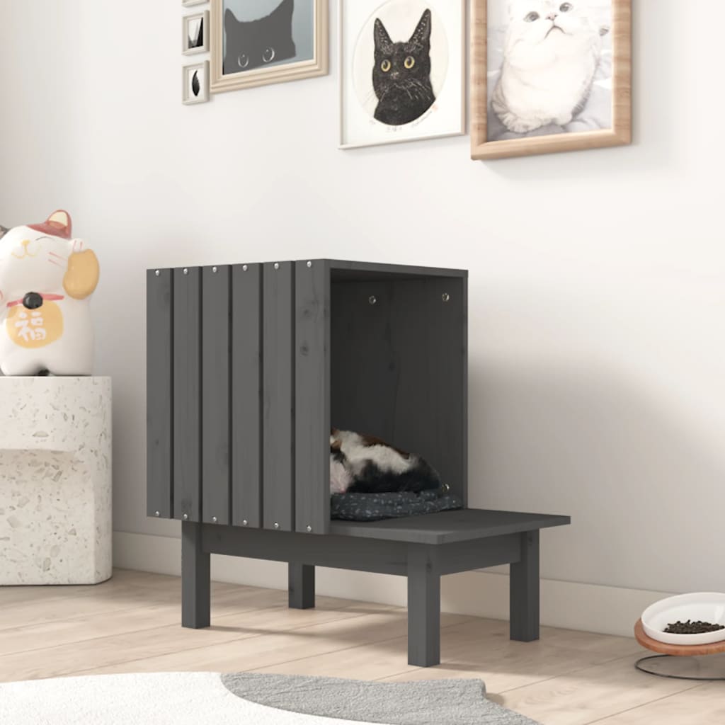 Cat House 60X36X60 Cm Solid Wood Pine