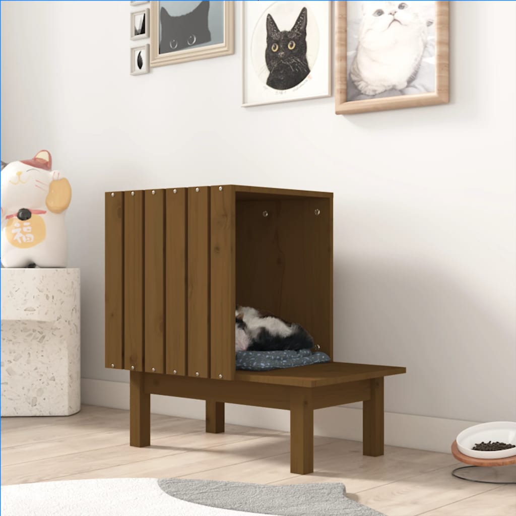 Cat House 60X36X60 Cm Solid Wood Pine