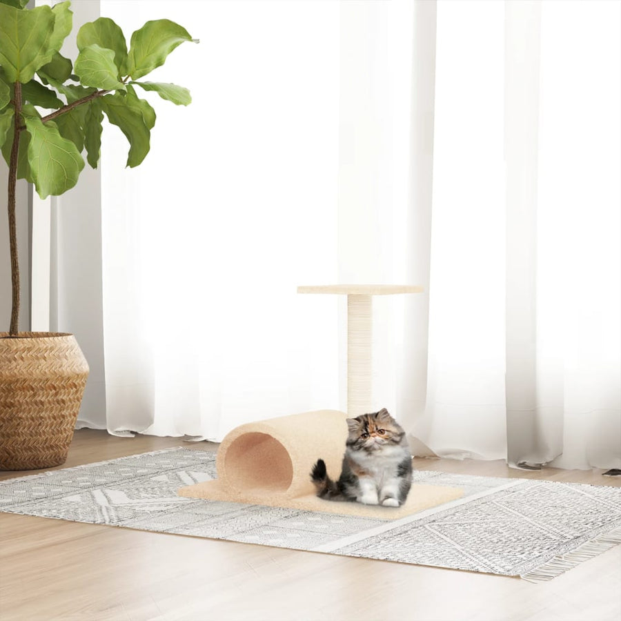 Cat Scratching Post With Tunnel 60X34.5X50 Cm