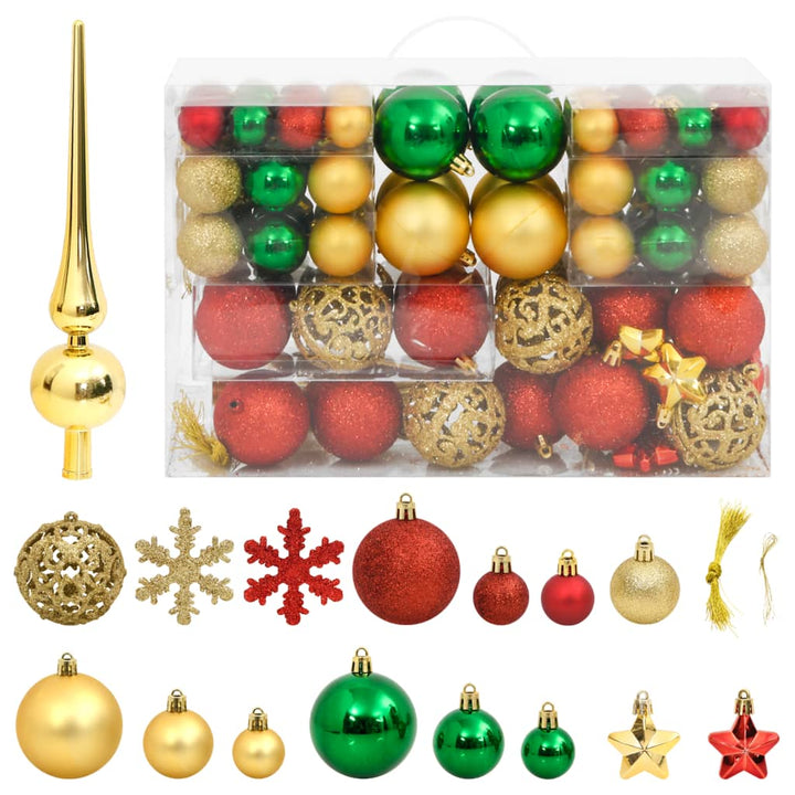 111 Piece Christmas Bauble Set Polystyrene