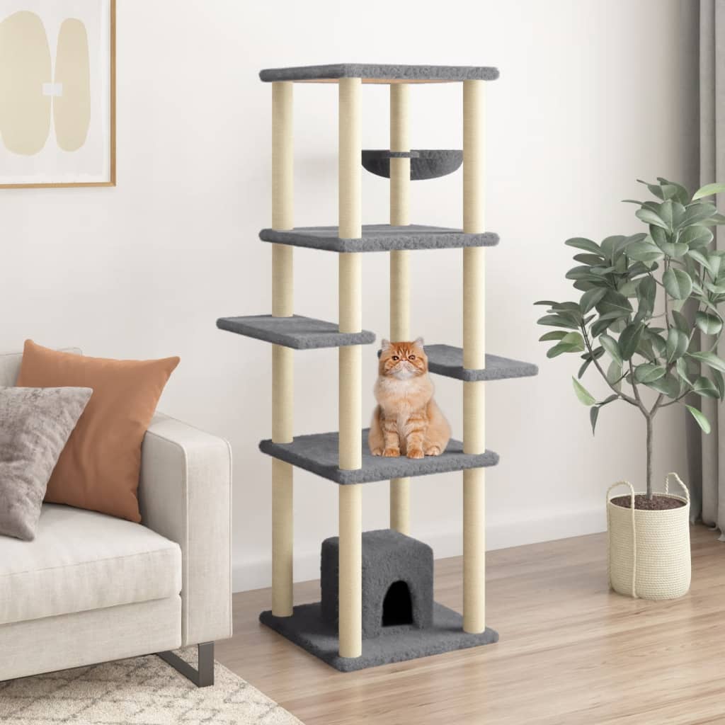 Cat Tree With Sisal Scratching Posts 154 Cm