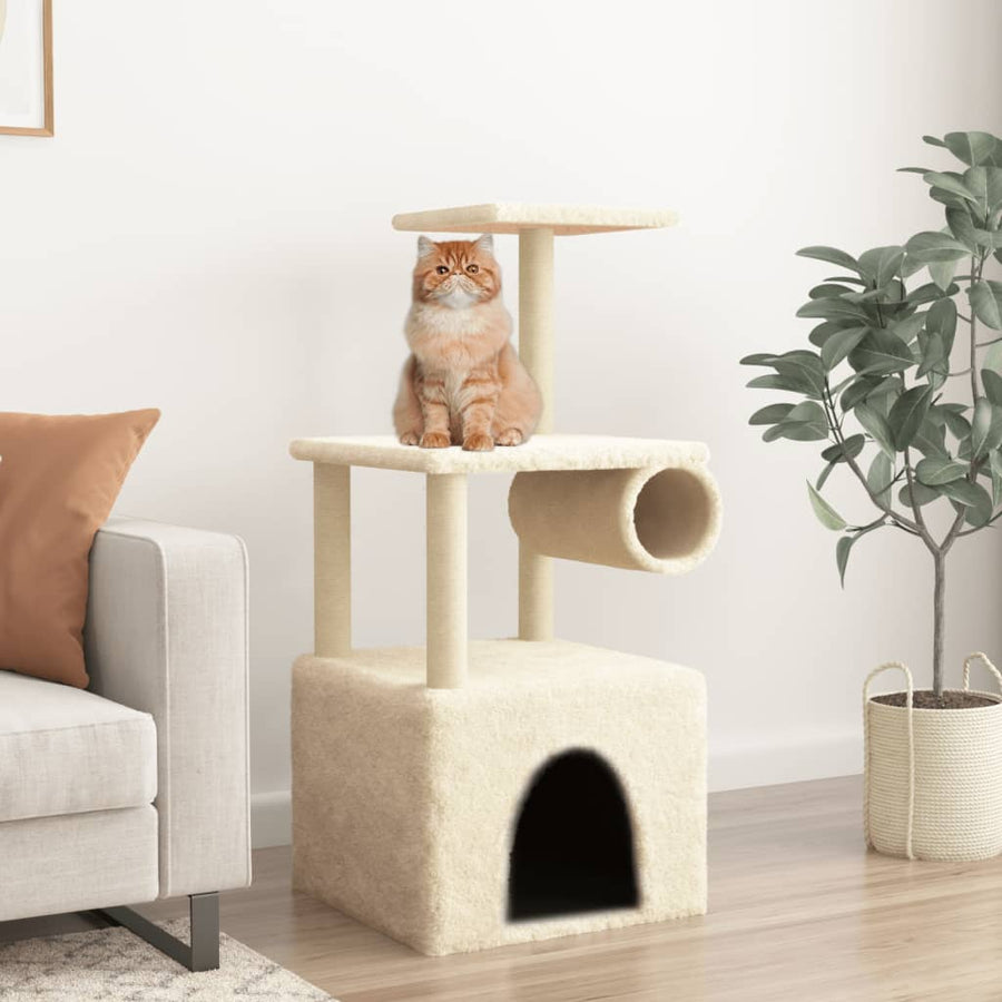 Cat Tree With Sisal Scratching Posts 109.5 Cm