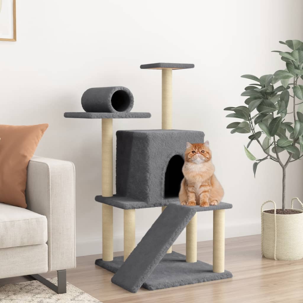 Cat Tree With Sisal Scratching Posts 110.5 Cm