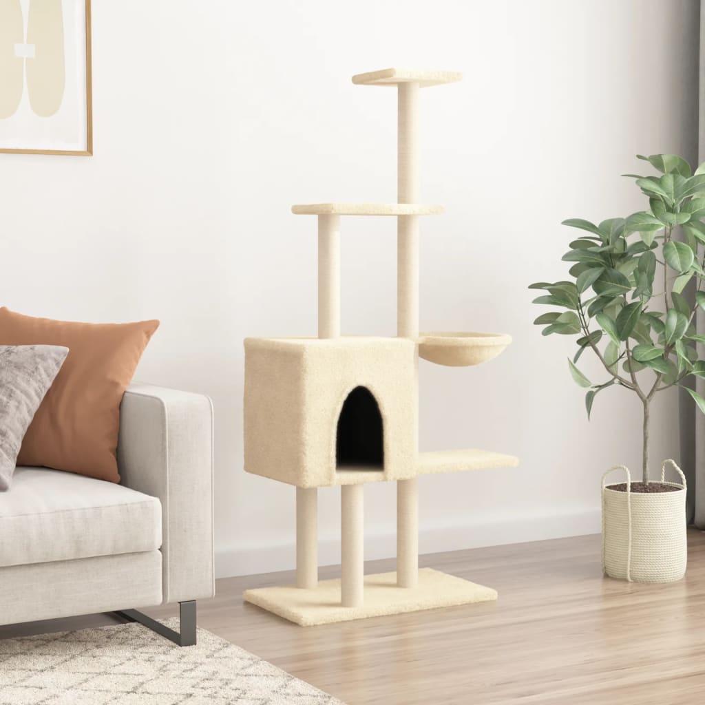 Cat Tree With Sisal Scratching Posts 145 Cm