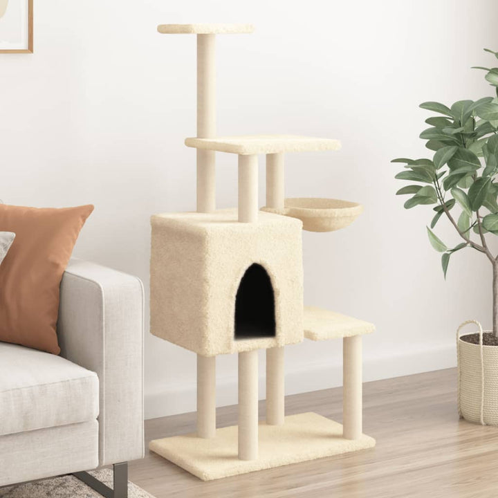 Cat Tree With Sisal Scratching Posts 131 Cm