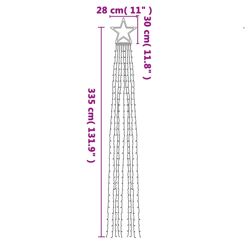 Christmas Tree Light 320 Leds Colourful 375 Cm