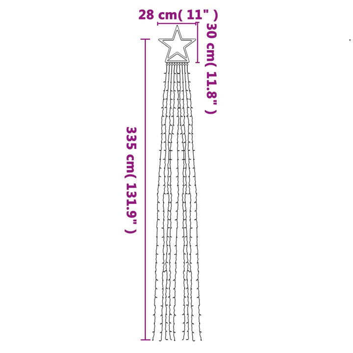 Christmas Tree Light 320 Leds Colourful 375 Cm