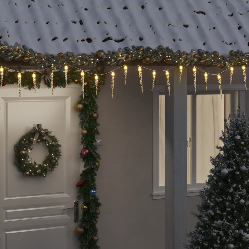Christmas Icicle Lights 40Pcs Acrylic Remote Control