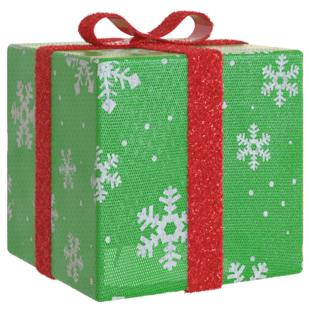 Lighted Christmas Boxes 3 Pcs 64 Leds Warm White