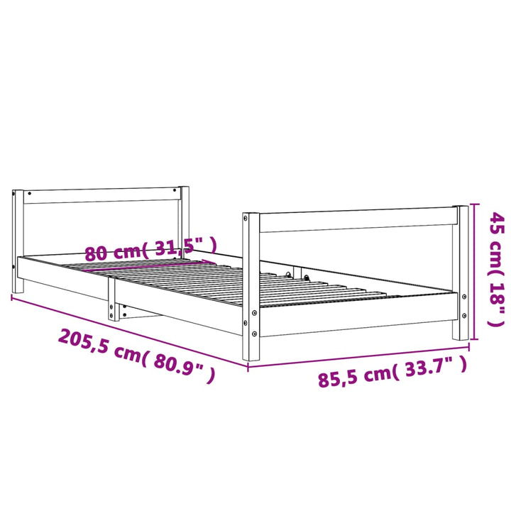 Toddler & Kids Solid Wood Pine Bed Frame