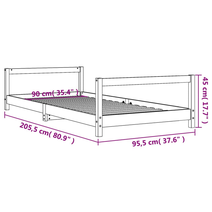 Toddler & Kids Solid Wood Pine Bed Frame