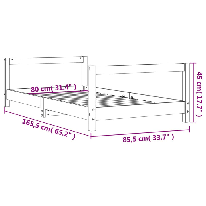Toddler & Kids Solid Wood Pine Bed Frame