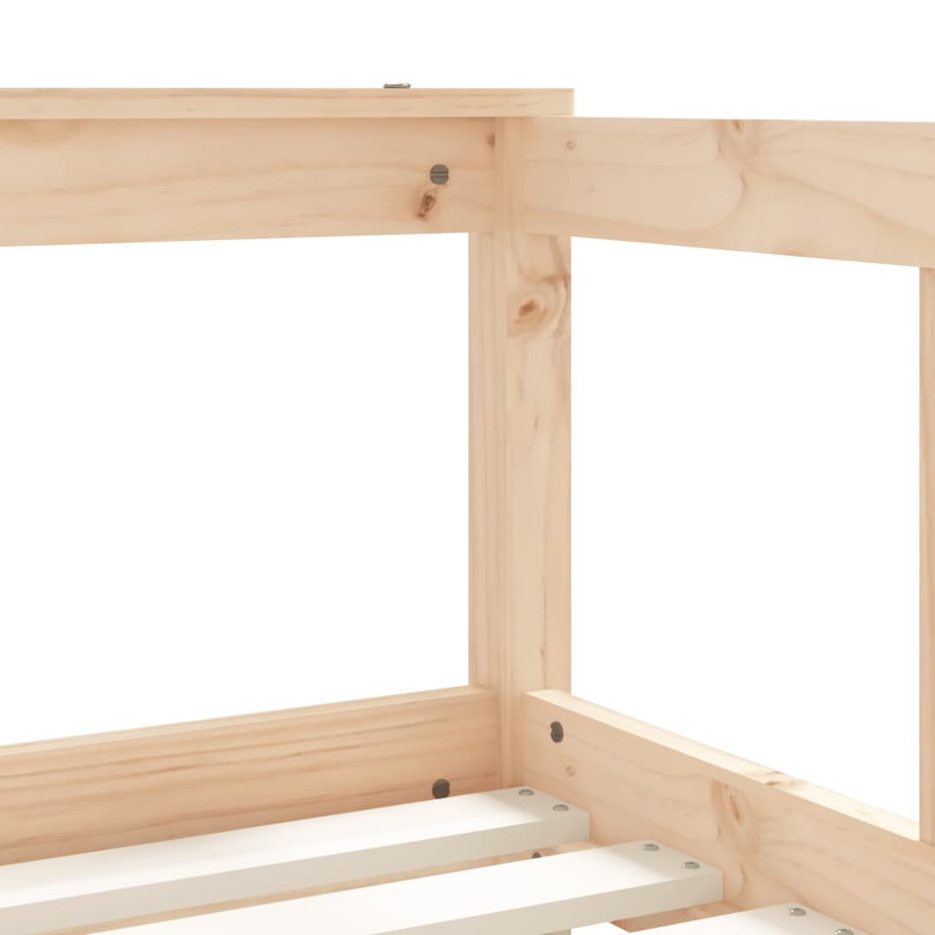 Kids Solid Wood Pine Bed Frame with Drawers