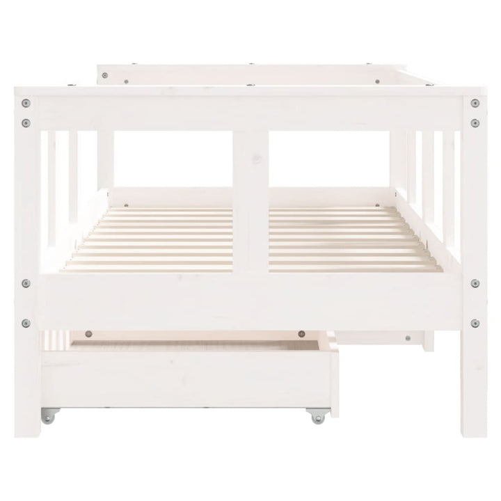 Kids Solid Wood Pine Bed Frame with Drawers