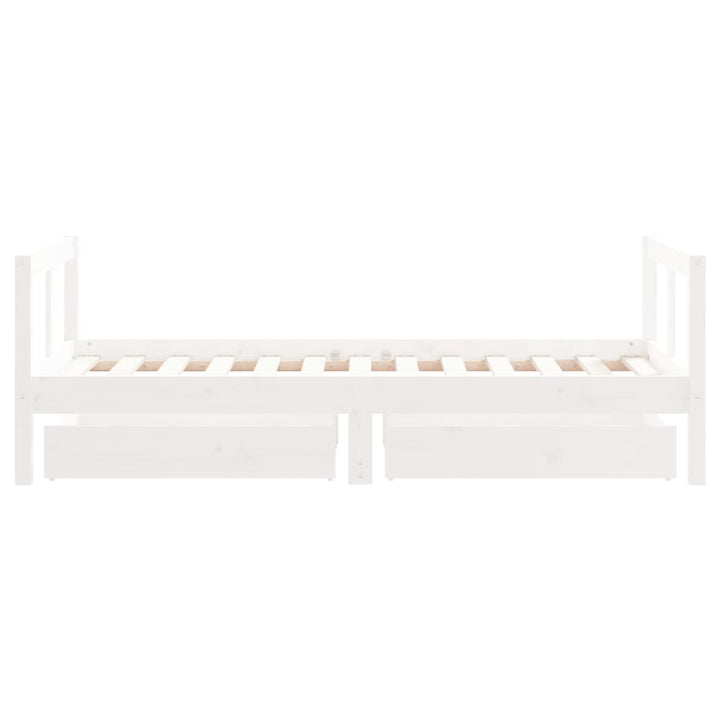 Kids Solid Wood Pine Bed Frame with Drawers