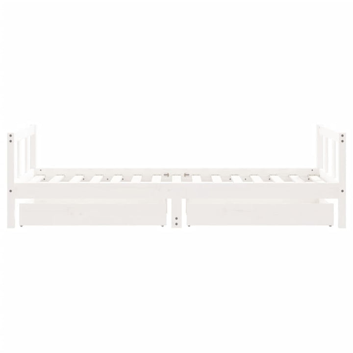 Kids Solid Wood Pine Bed Frame with Drawers