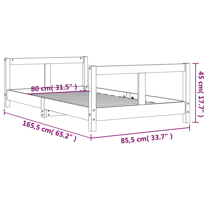 Kids Solid Wood Pine Bed Frame