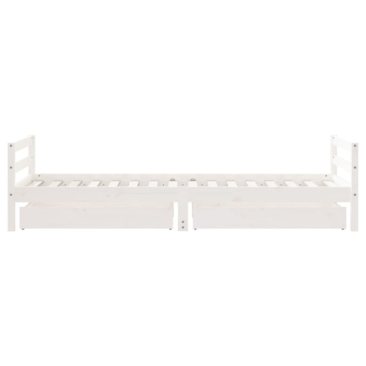 Kids Solid Wood Pine Bed Frame with Drawers