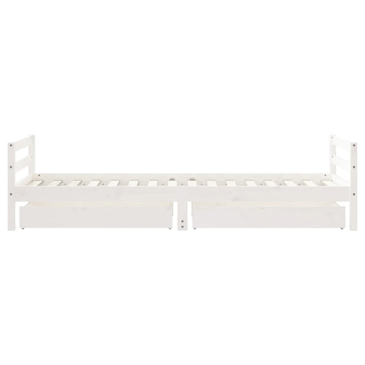 Kids Solid Wood Pine Bed Frame with Drawers