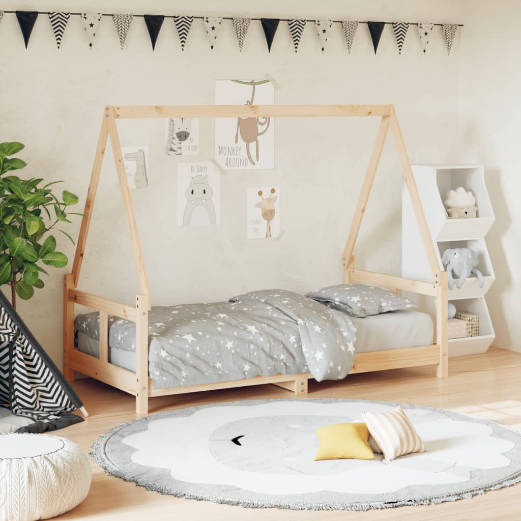 Kids Solid Wood Pine Bed Frame