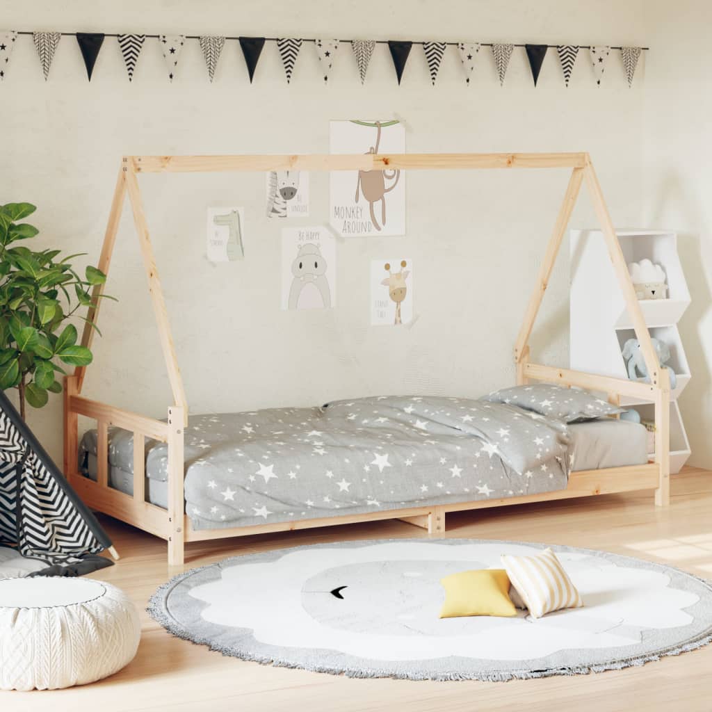 Kids Solid Wood Pine Bed Frame