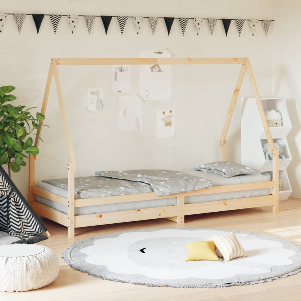 Kids Solid Wood Pine Bed Frame