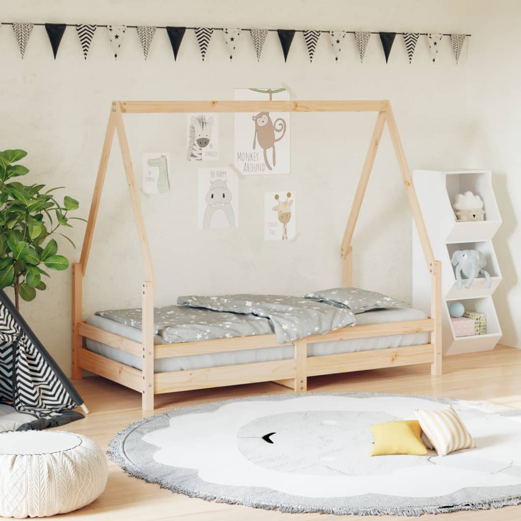 Kids Solid Wood Pine Bed Frame