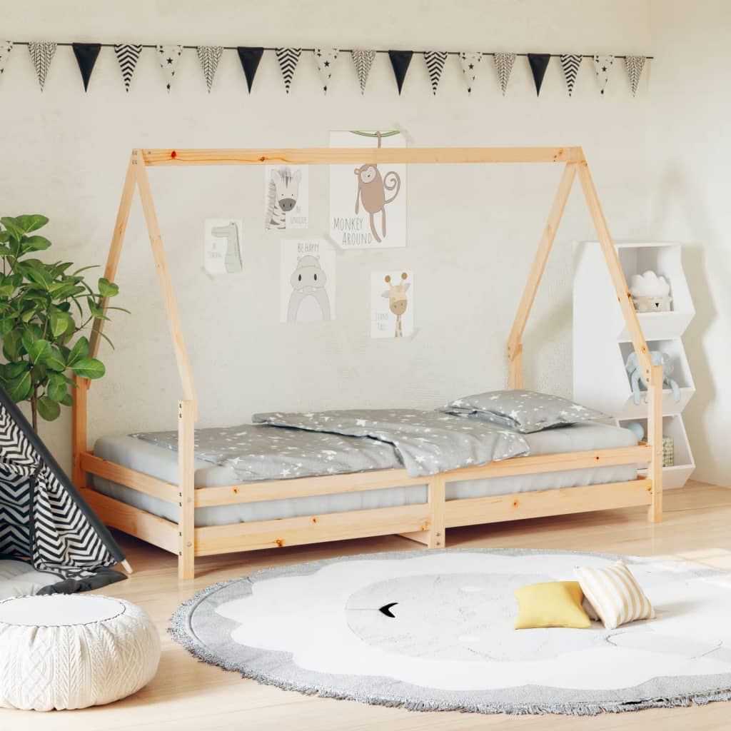 Kids Solid Wood Pine Bed Frame