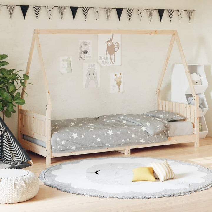 Kids Solid Wood Pine Bed Frame-Beds & Bed Frames-vidaXL-Yes Bebe