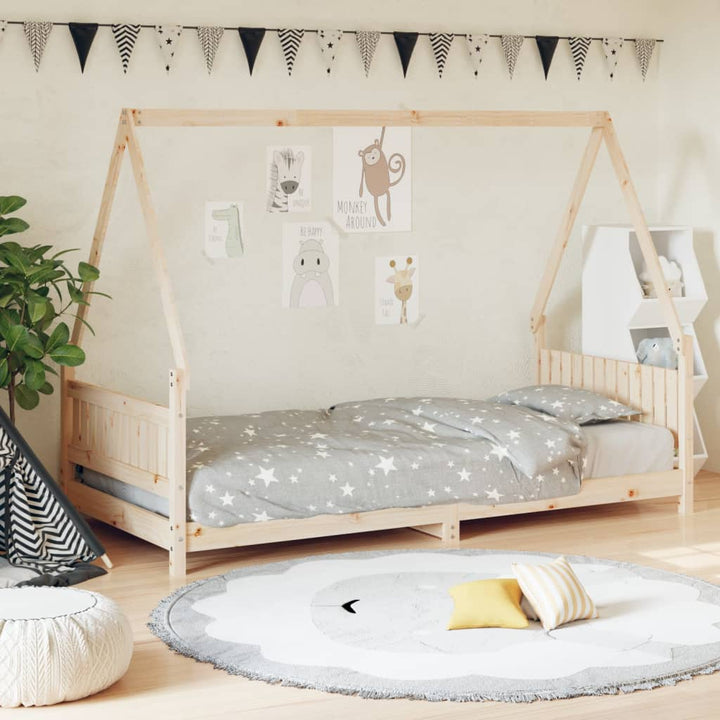 Kids Solid Wood Pine Bed Frame