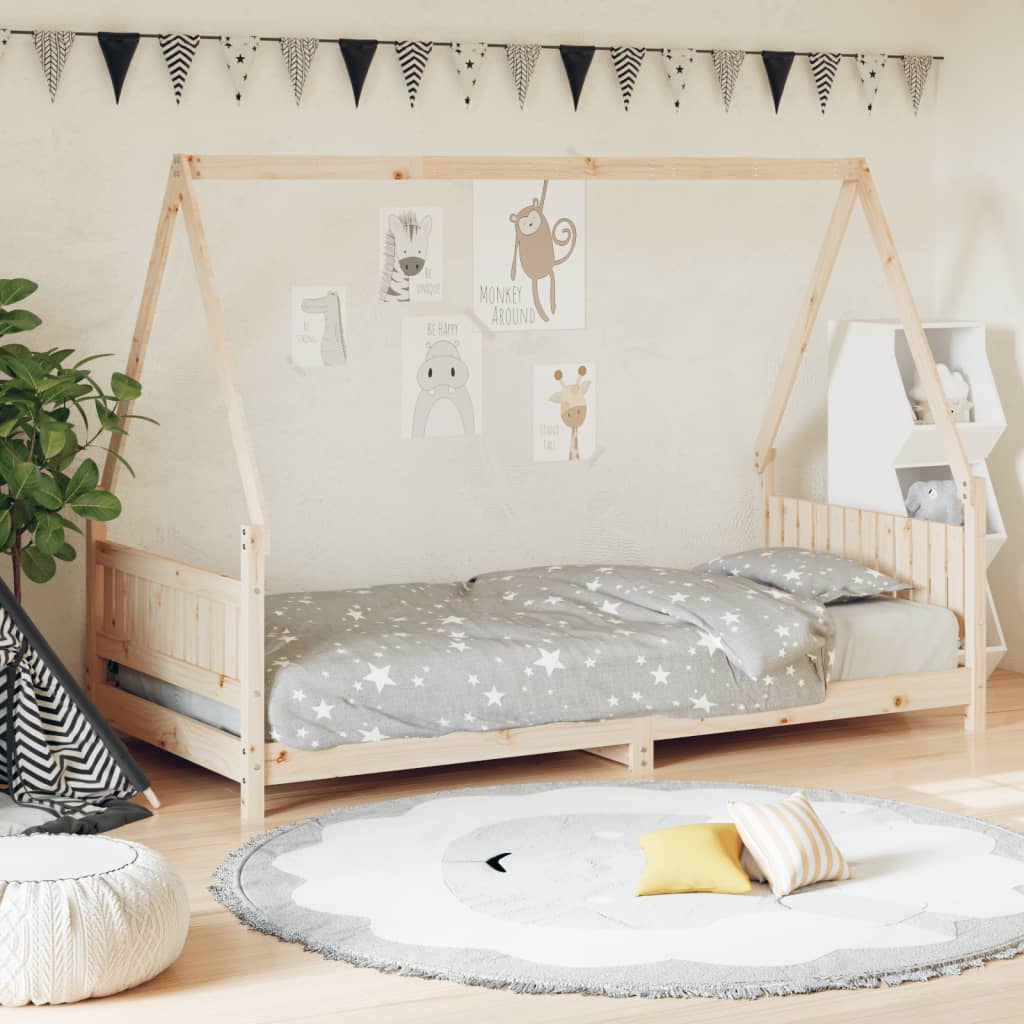 Kids Solid Wood Pine Bed Frame