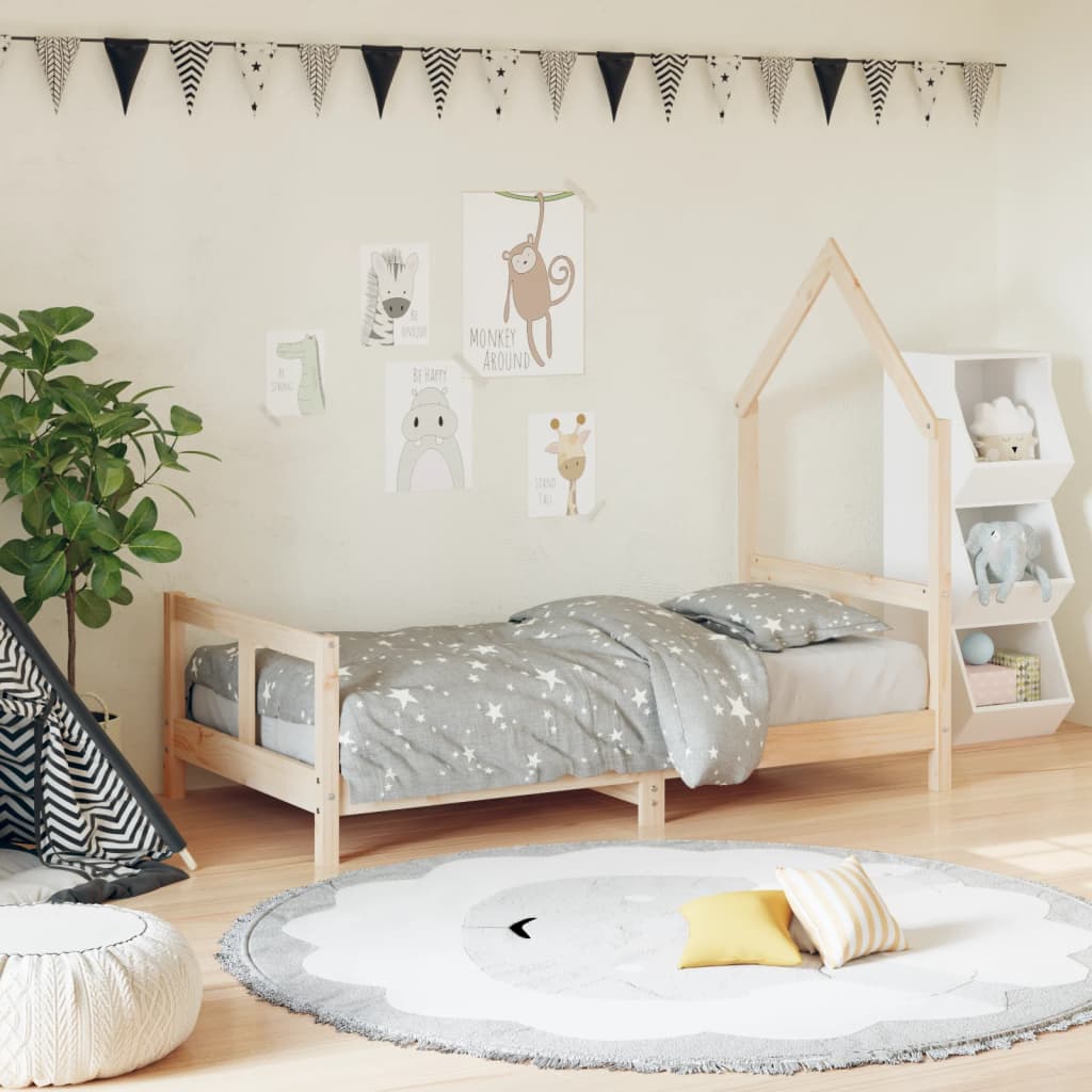 Kids Solid Wood Pine Bed Frame