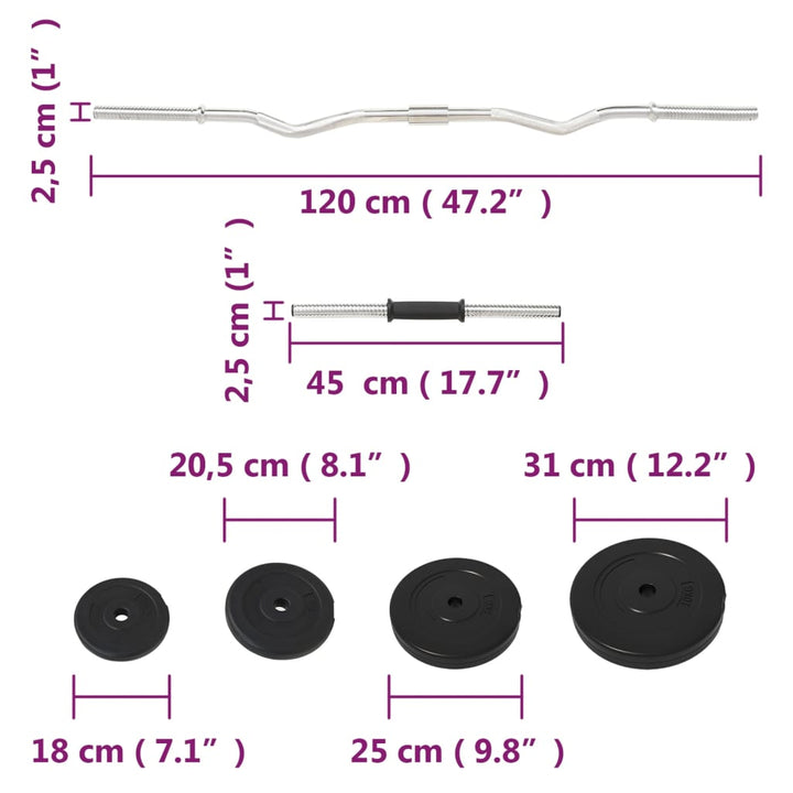 Barbell And Dumbbell With Plates