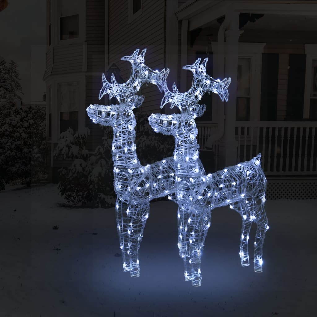 Xxl Acrylic Christmas Reindeers 250 Led 3 Pcs 180 Cm