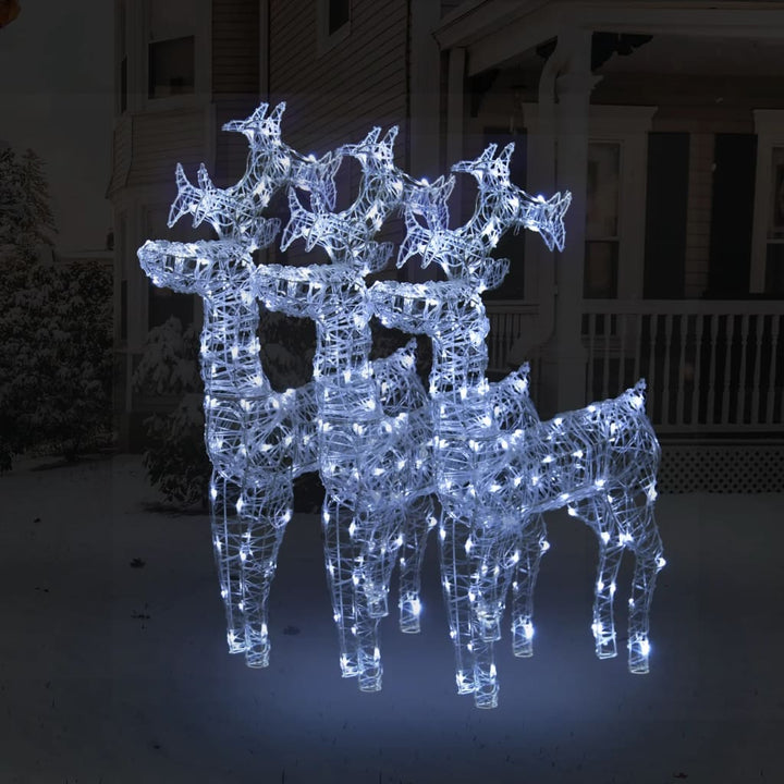 Xxl Acrylic Christmas Reindeers 250 Led 3 Pcs 180 Cm
