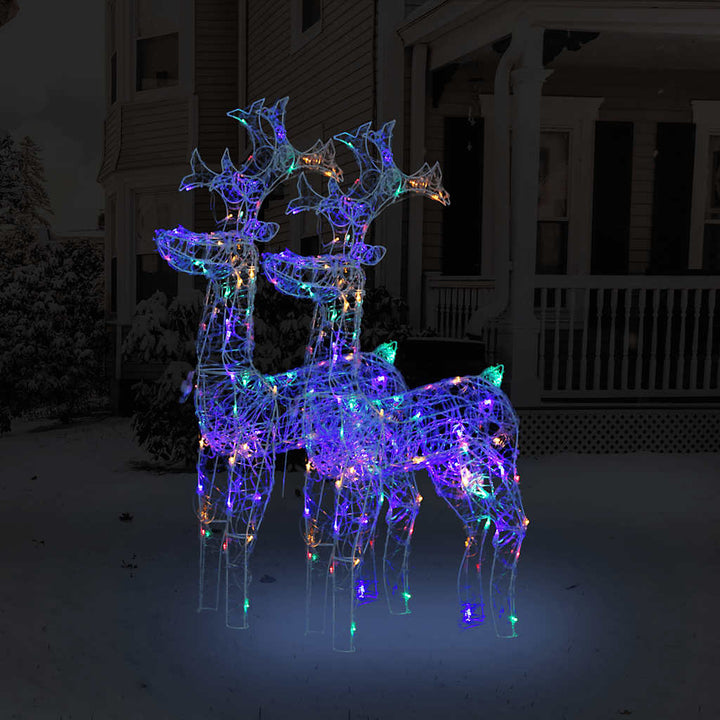 Xxl Acrylic Christmas Reindeers 250 Led 3 Pcs 180 Cm