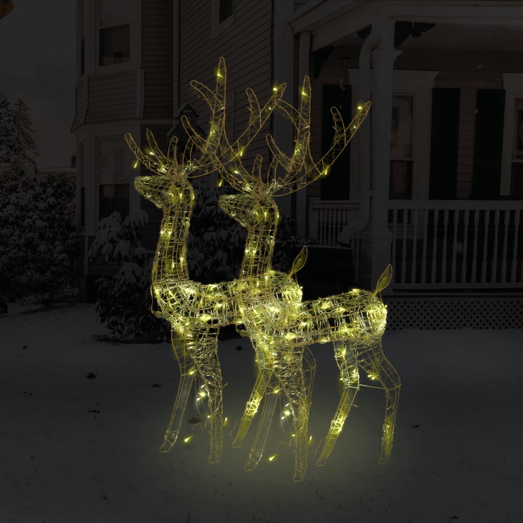 Xxl Acrylic Christmas Reindeers 250 Led 3 Pcs 180 Cm