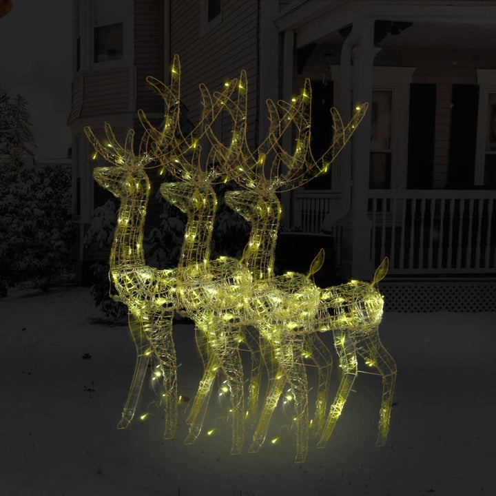 Xxl Acrylic Christmas Reindeers 250 Led 3 Pcs 180 Cm