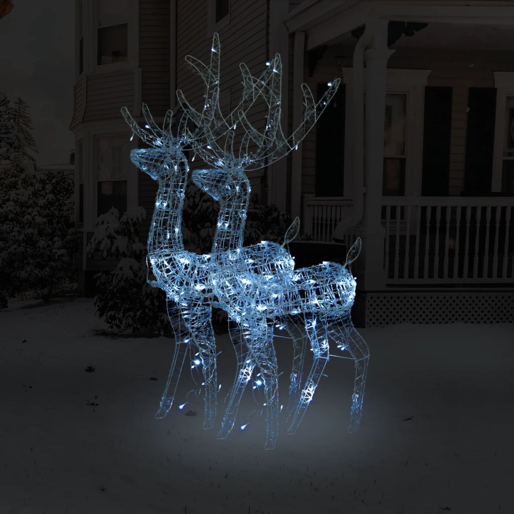 Xxl Acrylic Christmas Reindeers 250 Led 3 Pcs 180 Cm