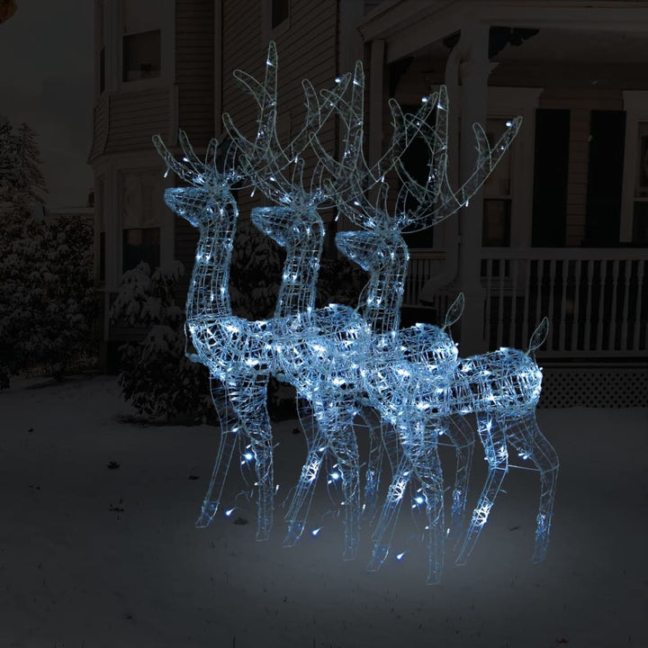 Xxl Acrylic Christmas Reindeers 250 Led 3 Pcs 180 Cm