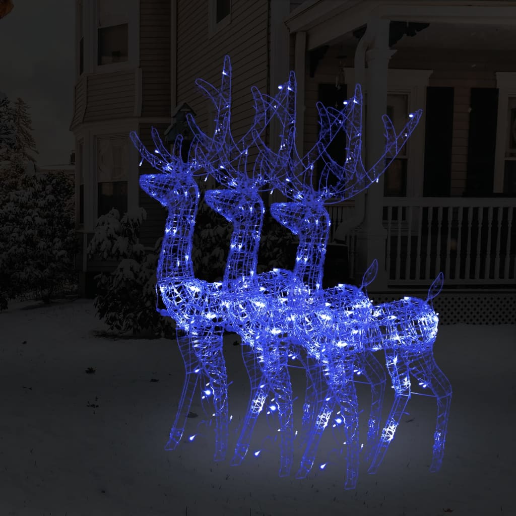 Xxl Acrylic Christmas Reindeers 250 Led 3 Pcs 180 Cm