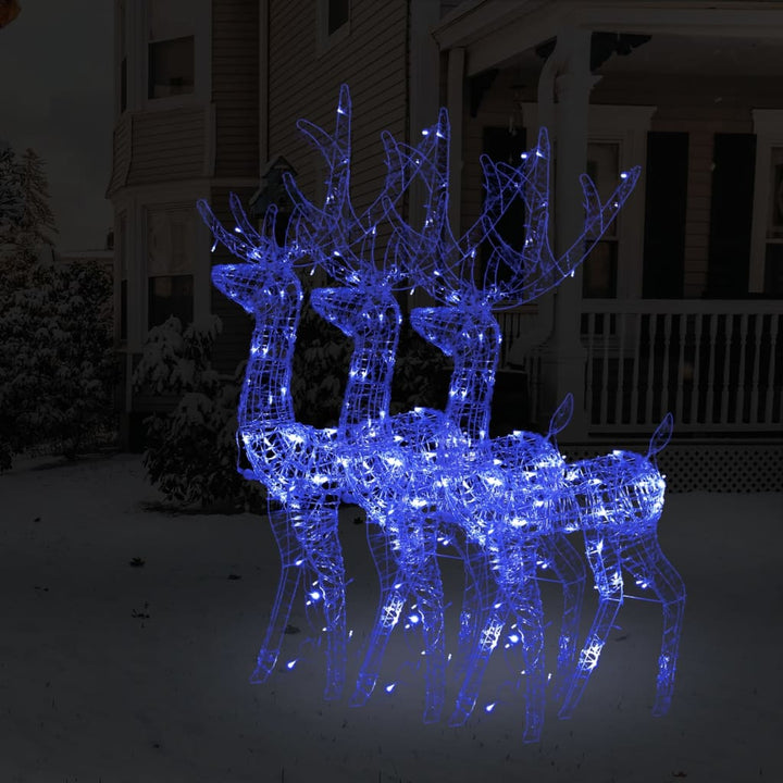 Xxl Acrylic Christmas Reindeers 250 Led 3 Pcs 180 Cm
