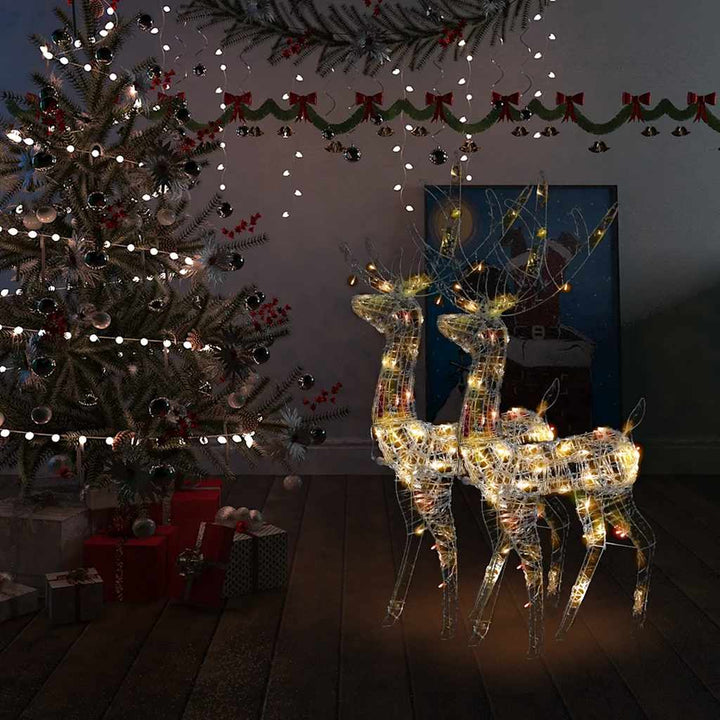 Xxl Acrylic Christmas Reindeers 250 Led 3 Pcs 180 Cm