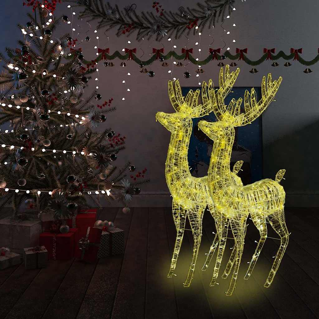Xxl Acrylic Christmas Reindeers 250 Led 3 Pcs 180 Cm