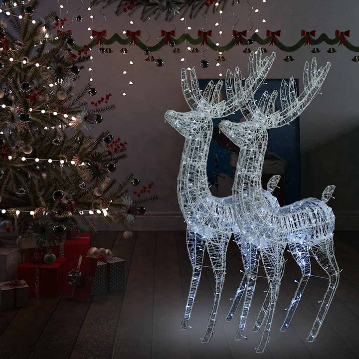 Xxl Acrylic Christmas Reindeers 250 Led 3 Pcs 180 Cm
