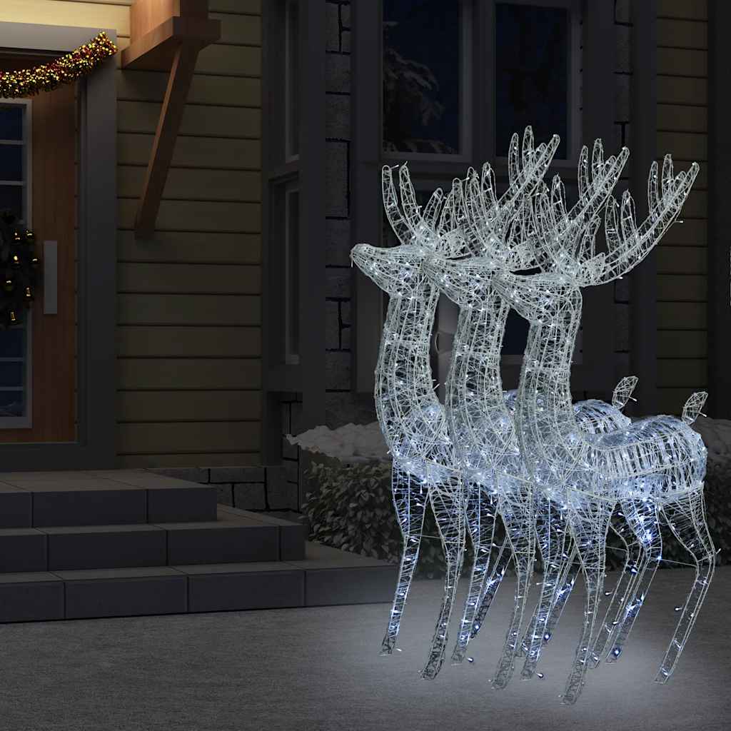 Xxl Acrylic Christmas Reindeers 250 Led 3 Pcs 180 Cm