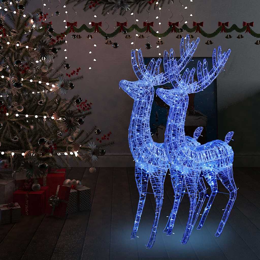 Xxl Acrylic Christmas Reindeers 250 Led 3 Pcs 180 Cm