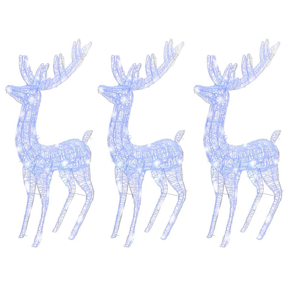 Xxl Acrylic Christmas Reindeers 250 Led 3 Pcs 180 Cm